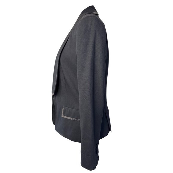 Club Monaco Black Satin-Trim Open Front Blazer Jacket Size 6 - Picture 4 of 12